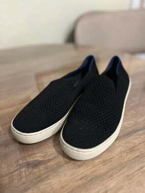 Rothy's The Original Slip-On Sneakers in Black Honeycomb